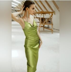 Nomia Crossback bias slip dress 6